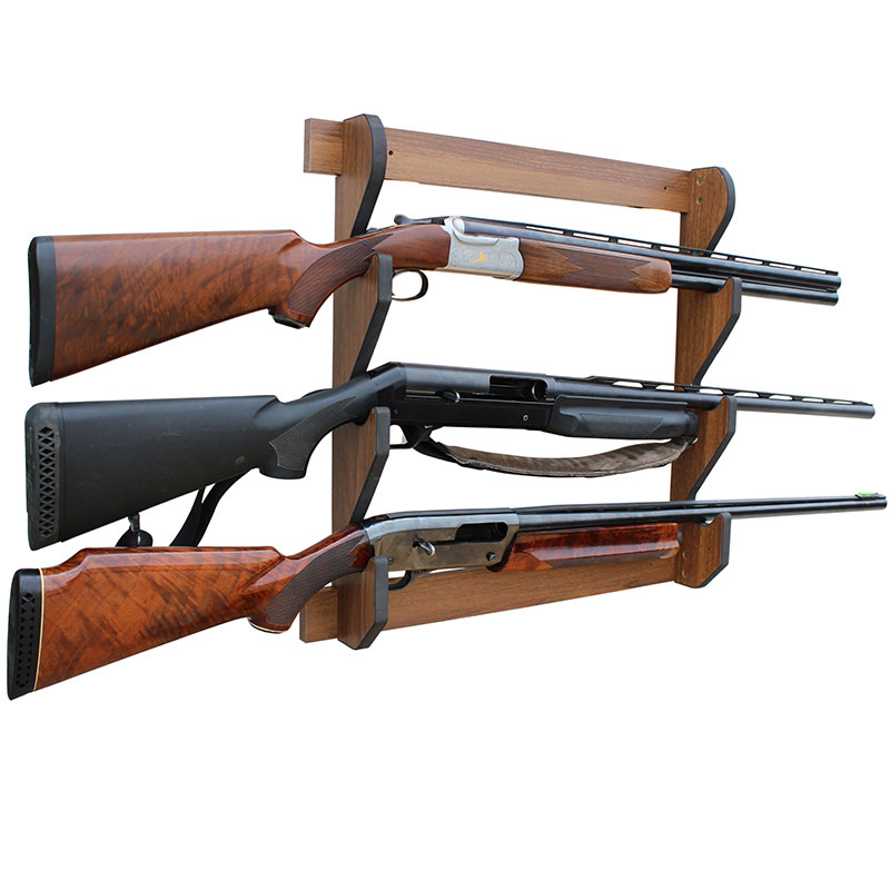 Rush Creek DARK WALNUT 3 GUN WALL RACK 