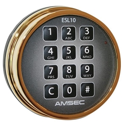 AMSEC ESL10XL/20XL Electronic Replacement Combination Safe Lock Keypad - Brass 