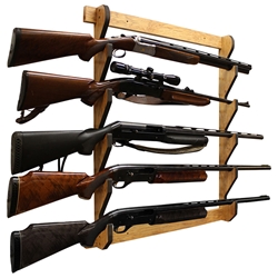 Rush Creek AMERICAN CHERRY 5 GUN WALL RACK  