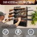 Rush Creek AMERICANA 4 GUN WALL RACK WITH STORAGE BLACK - 38-8084
