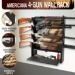 Rush Creek AMERICANA 4 GUN WALL RACK WITH STORAGE BLACK - 38-8084