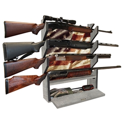 Rush Creek AMERICANA 4 GUN WALL RACK WITH STORAGE 