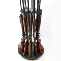 Rush Creek Black Spinning 12 Gun Floor Rack with Adjustable Height gun rack, floor rack, spinning