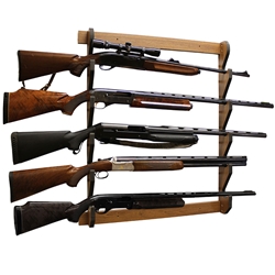 Rush Creek DARK WALNUT 5 GUN WALL RACK 