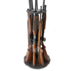 Rush Creek Spinning 8 Gun Floor Rack with Adjustable Height Black gun rack, floor rack, spinning