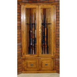 Scout 350 Oak 7-Gun Corner Cabinet 