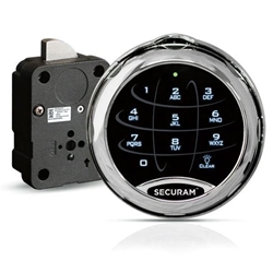 Securam SafeLogic Xtreme EMP-Proof Redundant Electro-Mechanical Safe Lock - Bright Chrome Finish 