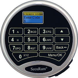 SecuRAM ProLogic Series L01 - Keypad, ProLogic L01, battery compartment, chrome, round 